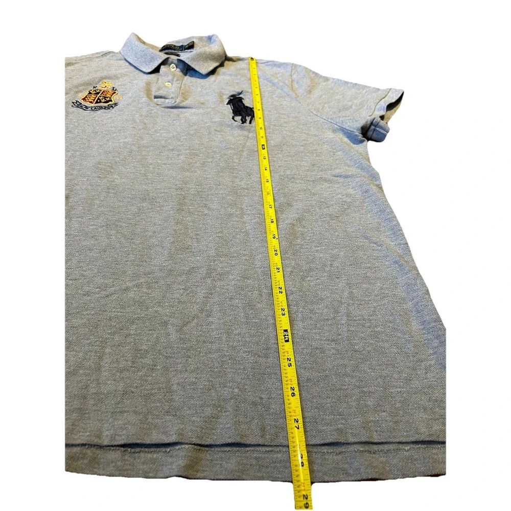 Polo Ralph Lauren Big Pony Shirt Mens Gold Crest Custom‎ Slim Fit Size 2XL Rugby